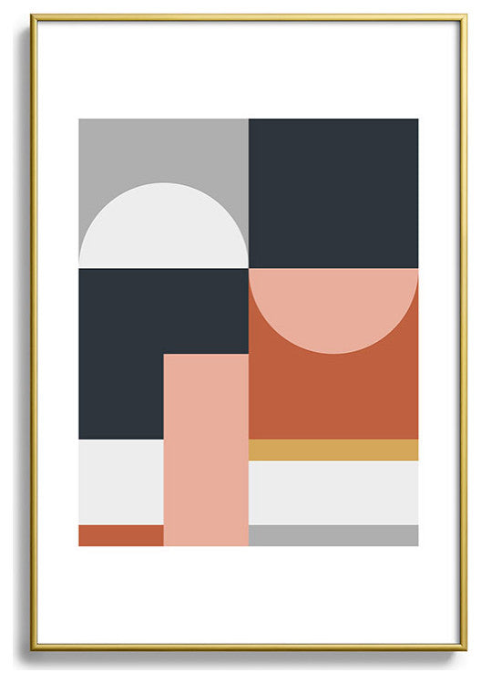 The Old Art Studio Abstract Geometric 09 Metal Framed Art Print