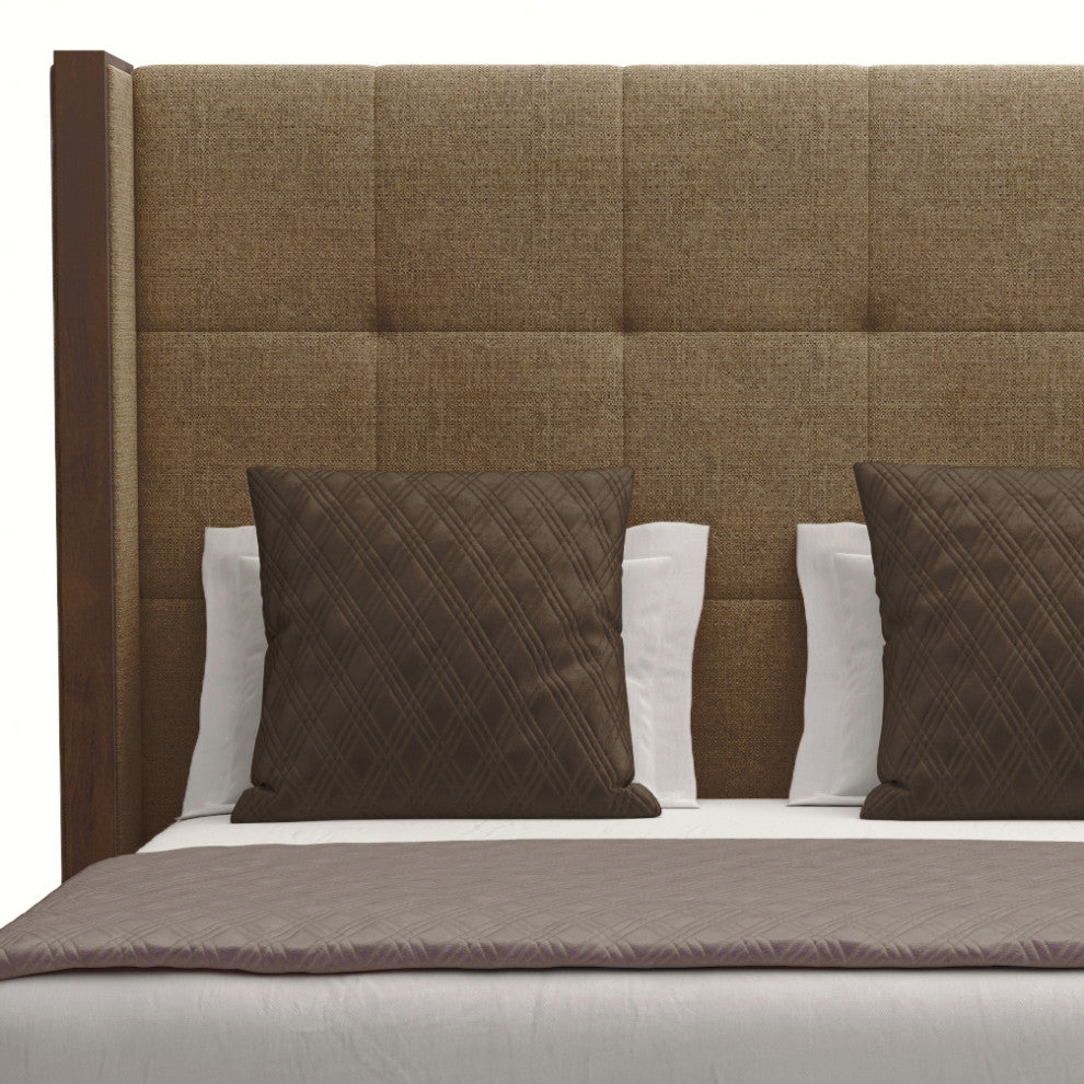 Nativa Interiors Irenne Tufted Bed, Brown, King, Medium 67"