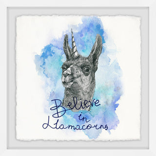 "Llamacorns" Framed Painting Print, 12"x12"