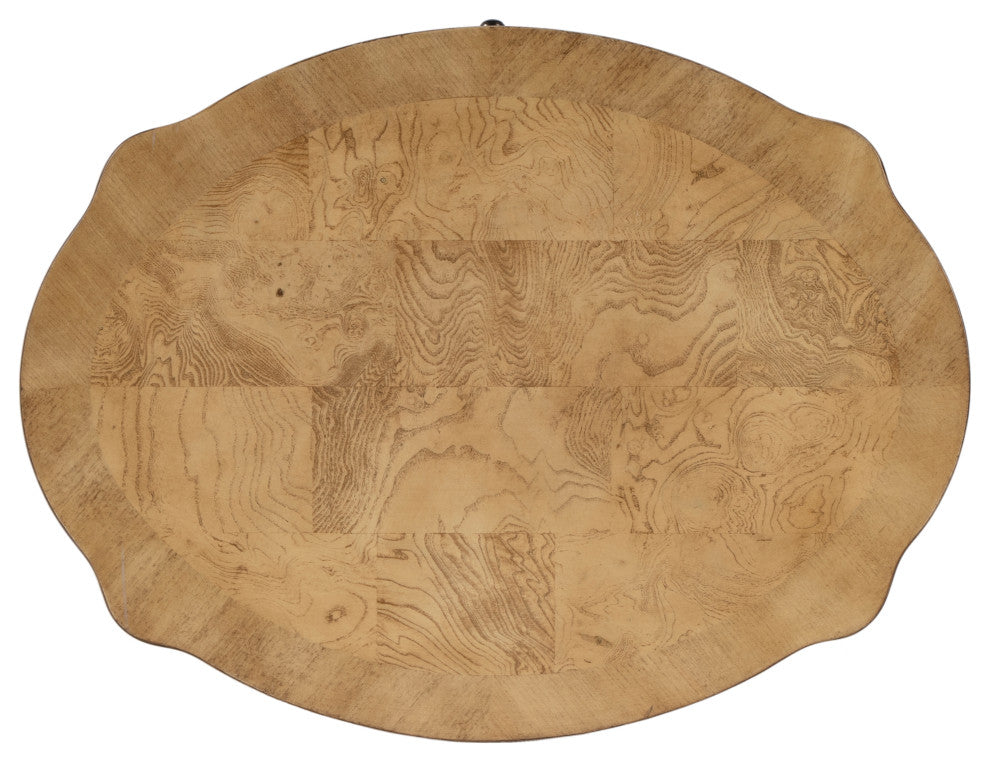 Jarvis Oval 2-Drawer Side Table, Antique Beige