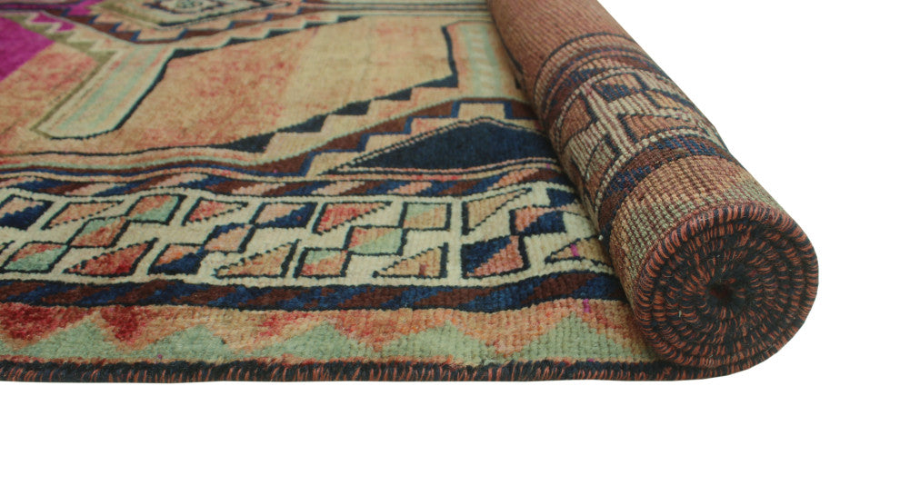 Fine Vintage Distressed Qahaar Red Runner