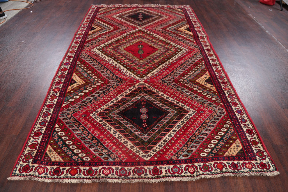 Consigned, Vintage-Style Oriental Traditional Hand Made Persian Area Rug, 5x9