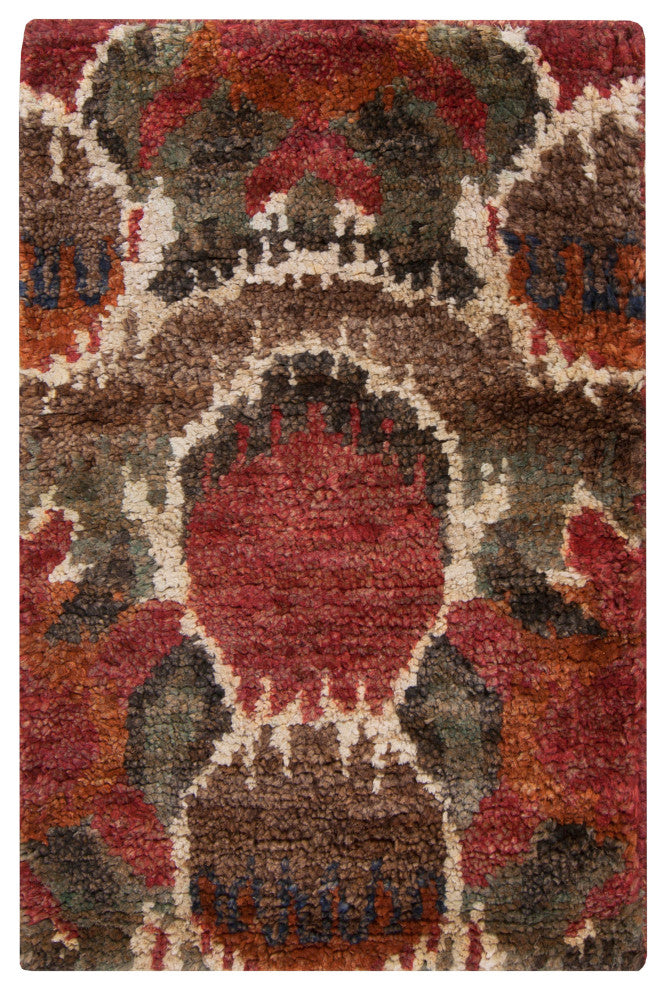 Surya Scarborough SCR-5130 8'x11' Rug, Burnt Orange/Brown/Cream/Teal/Red/Wheat