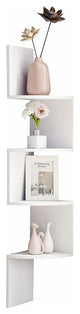 Zig Zag 4-Tier Corner Wall Shelf, White