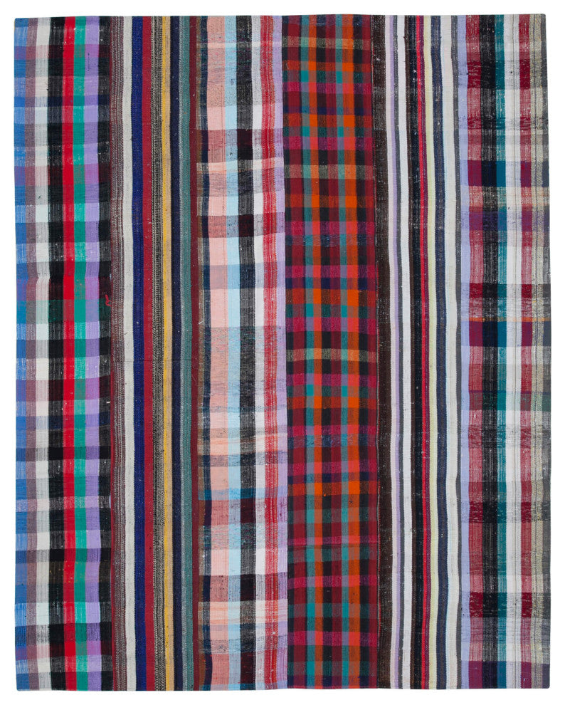 Rug N Carpet - Handmade Turkish 8' 0'' x 10' 1'' Vintage Patchwork Kilim Rug