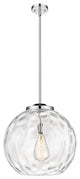 Athens Water Glass Pendant, Polished Chrome, Clear Water Glass