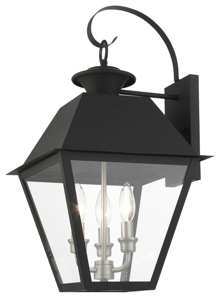 Black Classic, Colonial, Historical, Timeless Outdoor Wall Lantern