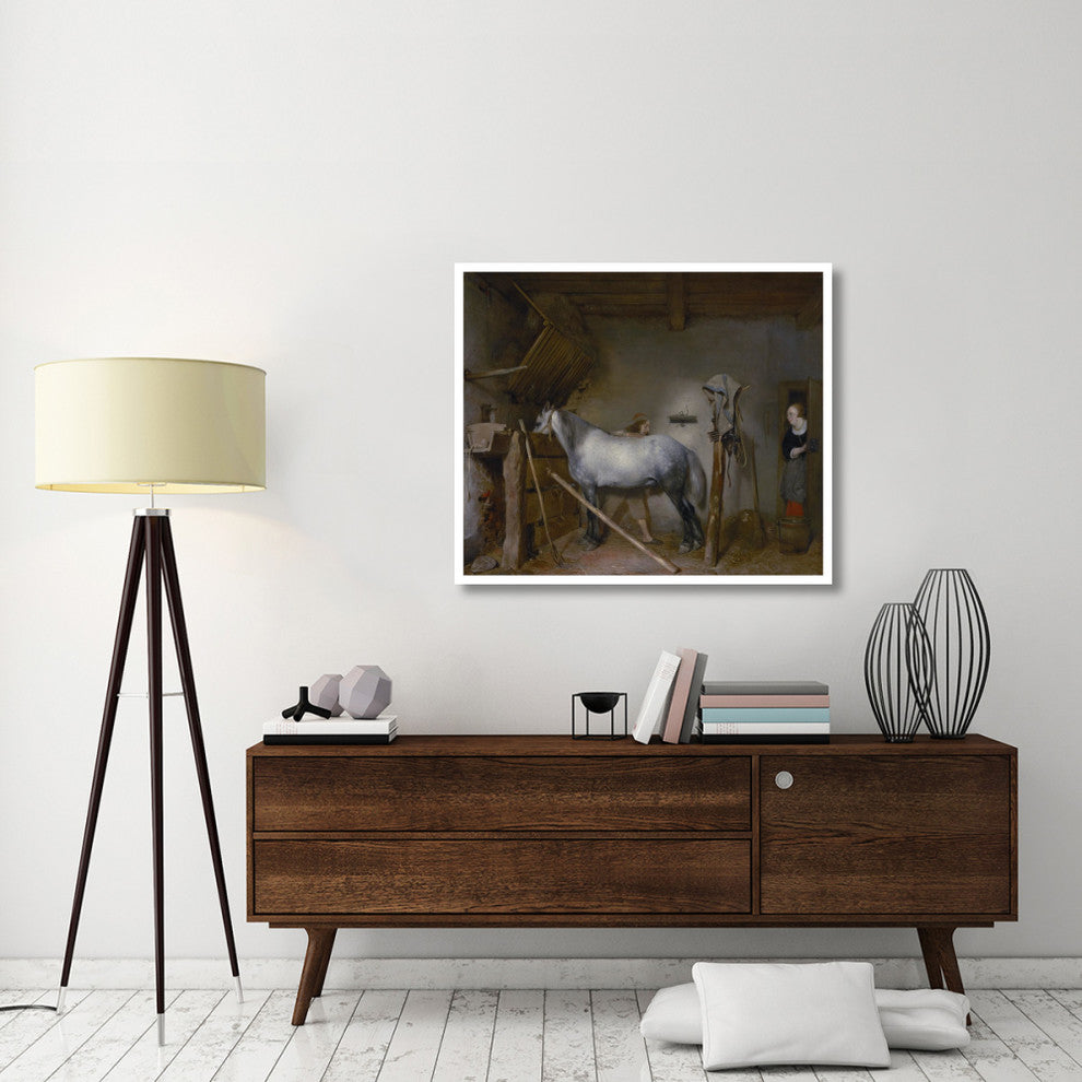 "Horse Stable" Digital Paper Print by Gerard ter Borch, 42"x36"