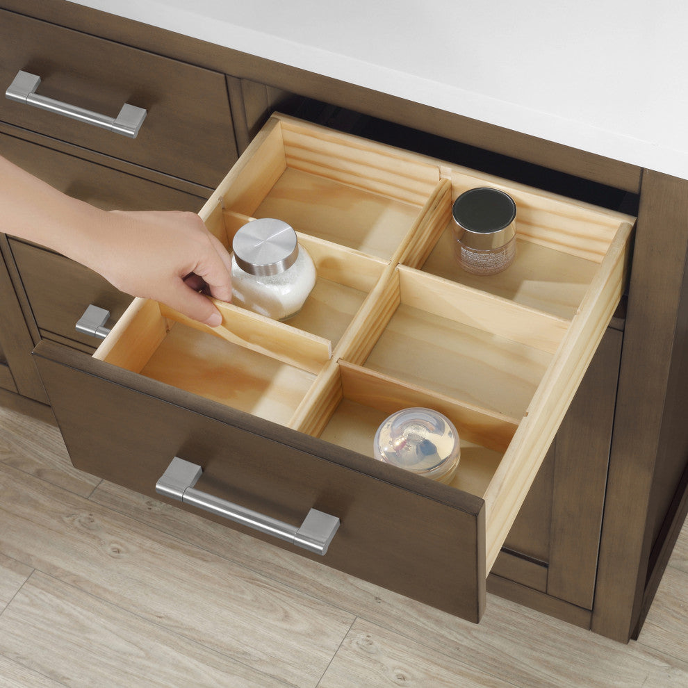Ove Decors Bailey 48" Single Sink Vanity, Almond Latte With Black Hardware