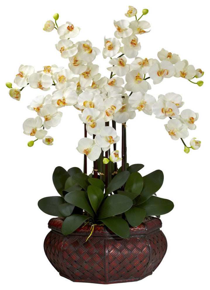 Large Phalaenopsis Silk Flower Arrangement, Cream