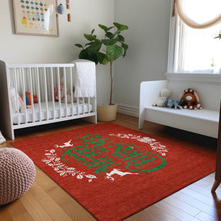 Addison Premium Washable Mayfield AMF217 Red 8' x 10' Rug