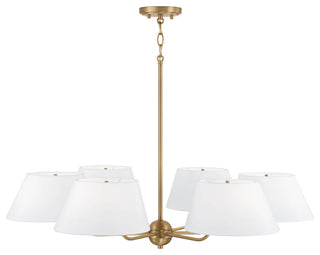 Capital Lighting 450461 Welsley 6 Light 36"W Chandelier - Aged Brass