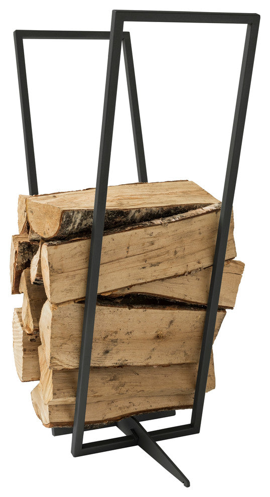 Firewood Rack Transparent, Black