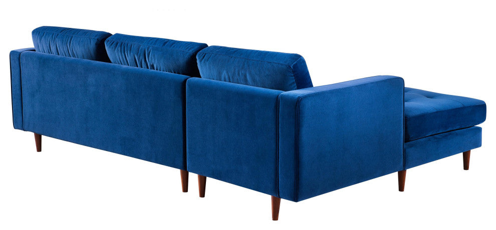 Como Navy Velvet Sectional LAF - Navy