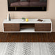 Noak Mid-Century Modern Solid Wood TV Stand With 6 Storage Cabinet, White