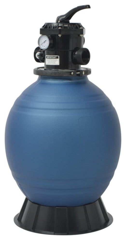 vidaXL Pool Sand Filter with 6 Position Valve Blue 18 inch