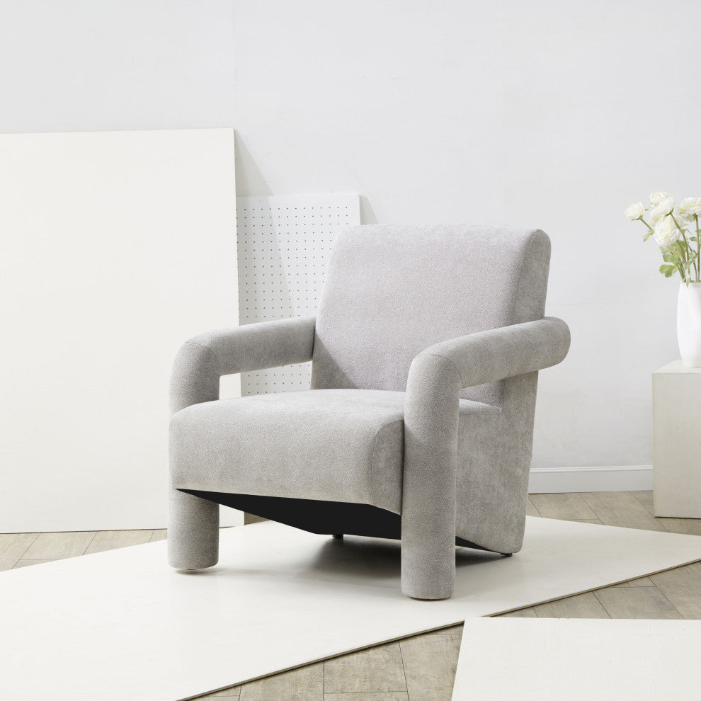 Safavieh Couture Faylin Boucle Accent Chair, Grey