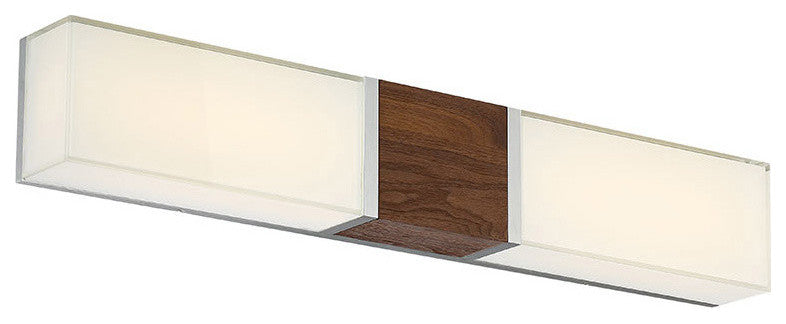 Vigo 27" LED Bathroom Vanity and Wall-Light 3000K, Dark Walnut