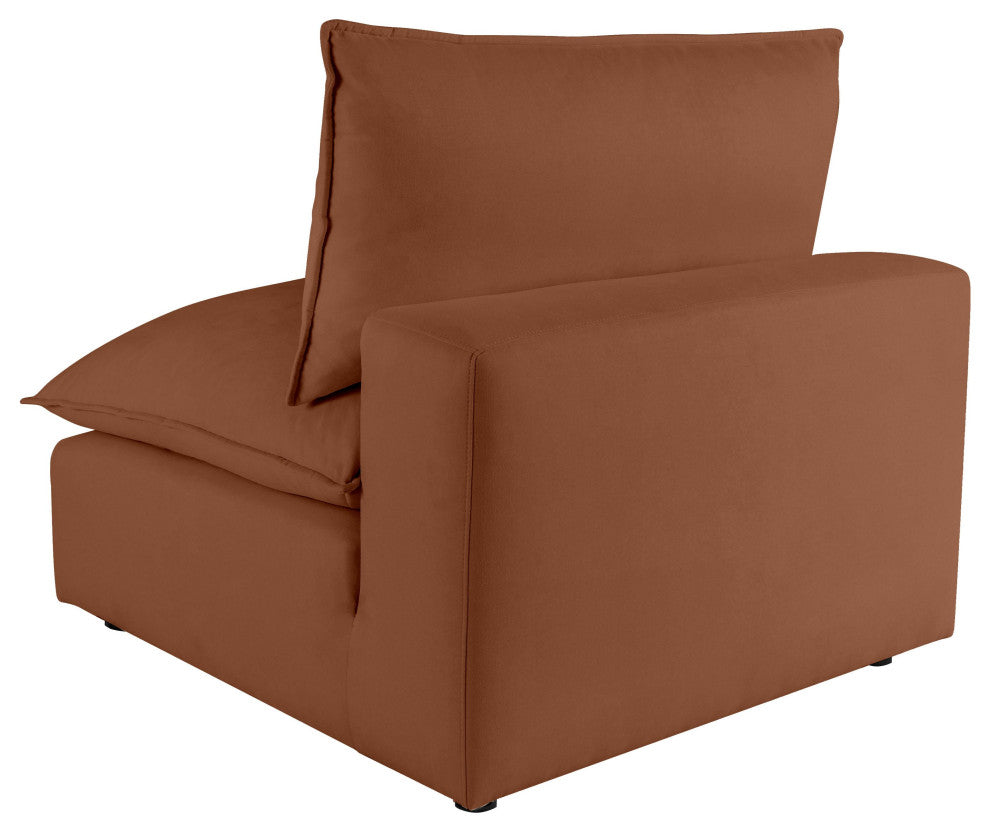 Cali Modular Armless Chair, Rust