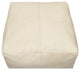 Lash Java Leather Pouf, Dark brown, Ivory