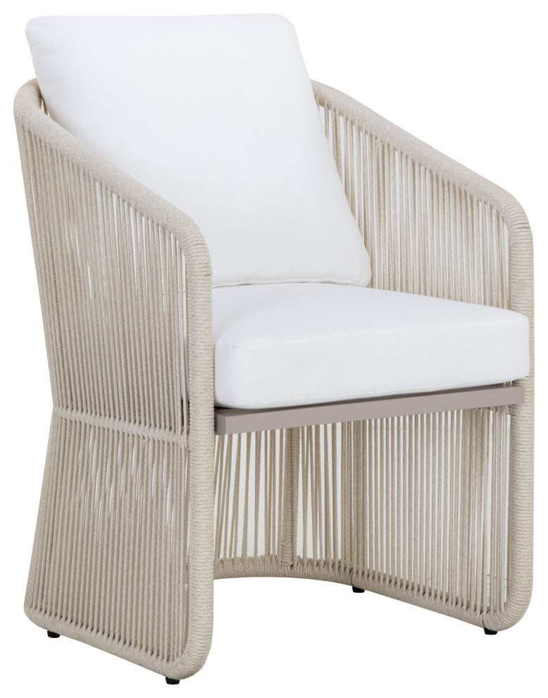Allariz Dining Armchair, Greige, Stinson White
