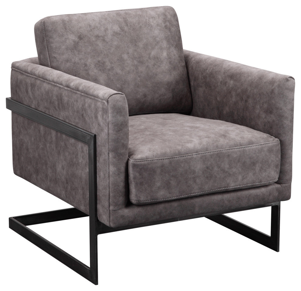 Modern Luxley Club Chair Grey Velvet - Grey