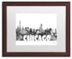 Chicago Illinois Skyline Bg-2' Matted Framed Art, Wood Frame, White Matte, 20x16