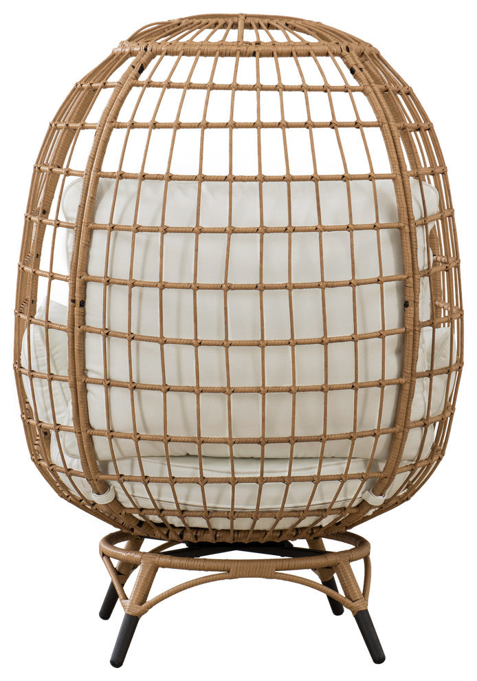 Sunjoy Light Brown Swivel Egg Cuddle Chair