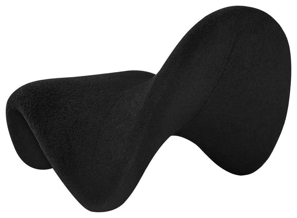 Theodore Faux Sherling Upholstered Accent Chair, Black