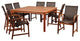 Amazonia Bahamas 9-Piece Eucalyptus Square Dining Set With Brown Sling Chair
