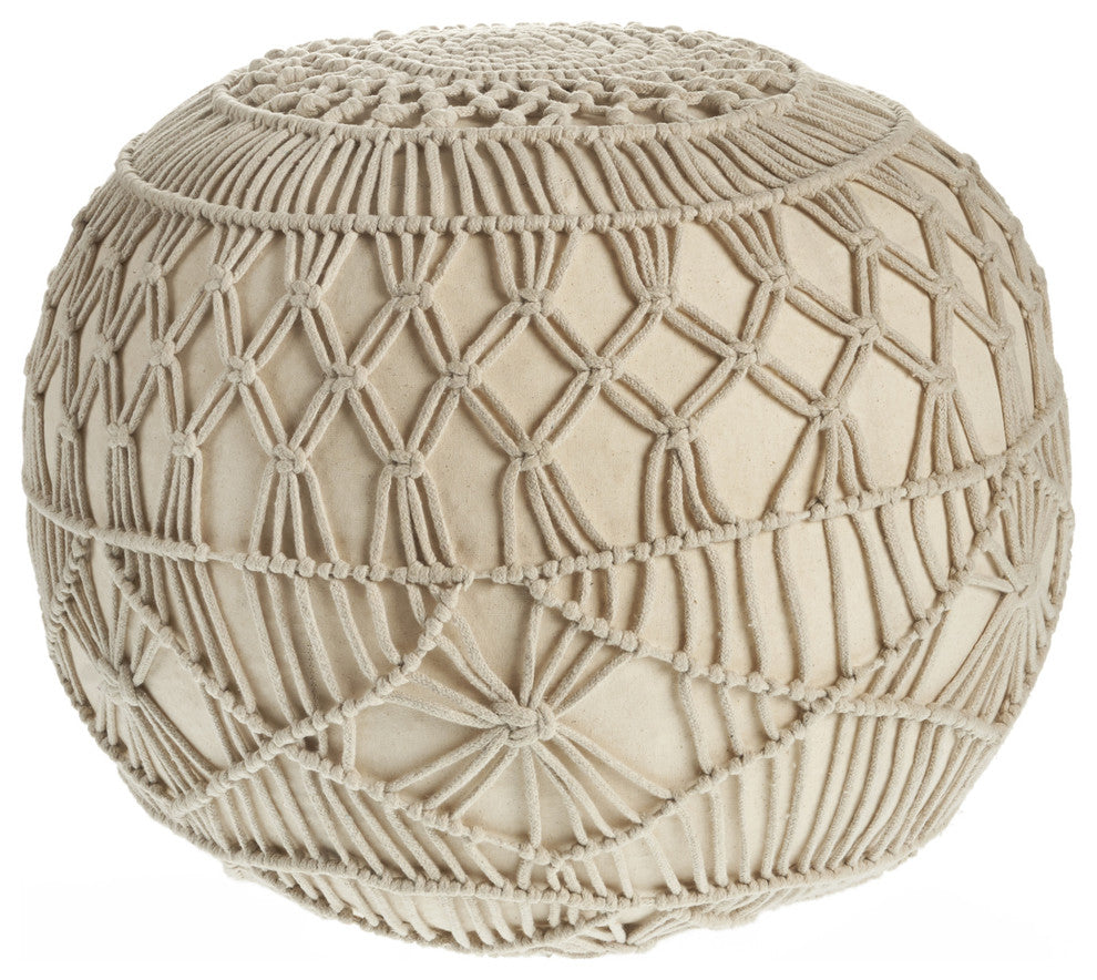 Snow White MacramÃ© Pouf