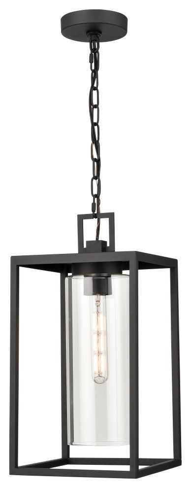 1 Light 9 in. Textured Black Outdoor