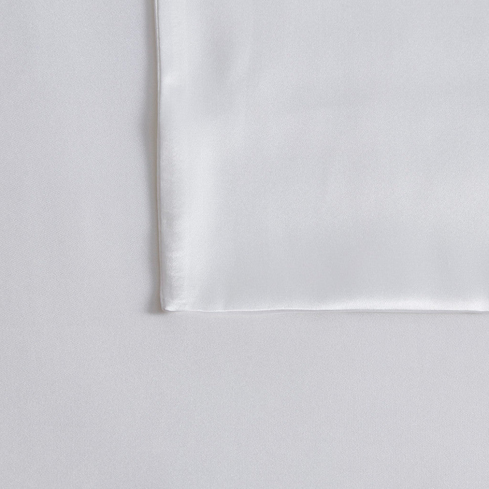 Madison Park Silk 100% Mulberry Single Pillowcase, White