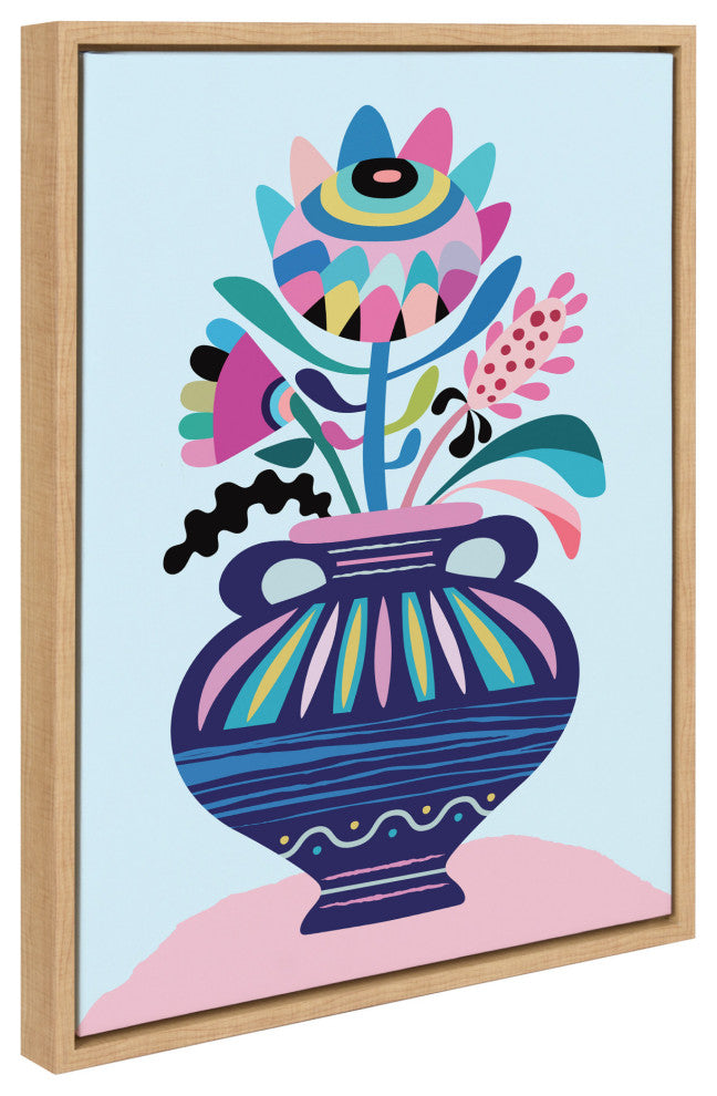 Sylvie Whimsical Floral Canvas by Rachel Lee of My Dream Wall, Natural 18x24