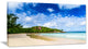 "Seychelles Tranquil Tropical Beach" Modern Seascape Canvas Artwork, 32"x16"