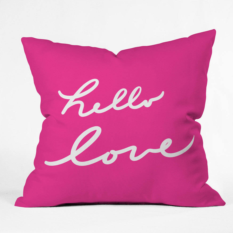 Lisa Argyropoulos Hello Love Glamour Pink Throw Pillow, 16"x16"