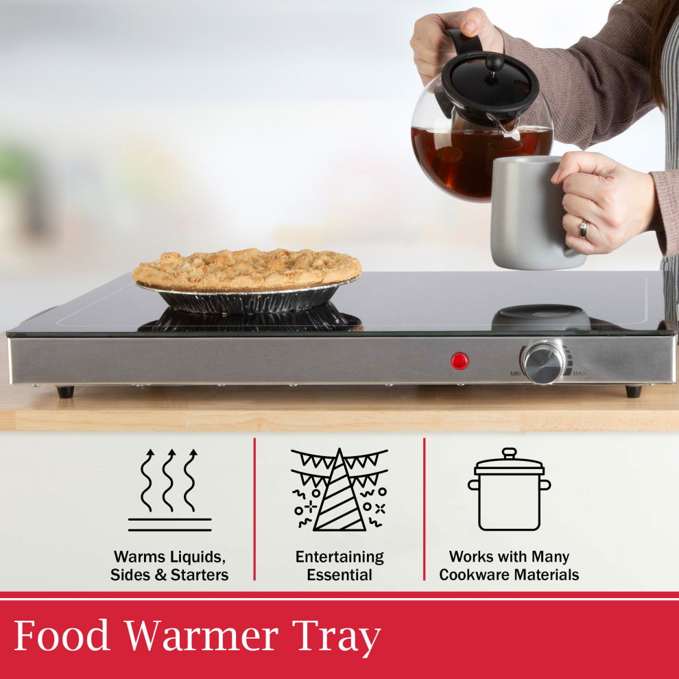 Electric Warming Tray Large Food Warmer With 3 Temperature Settings