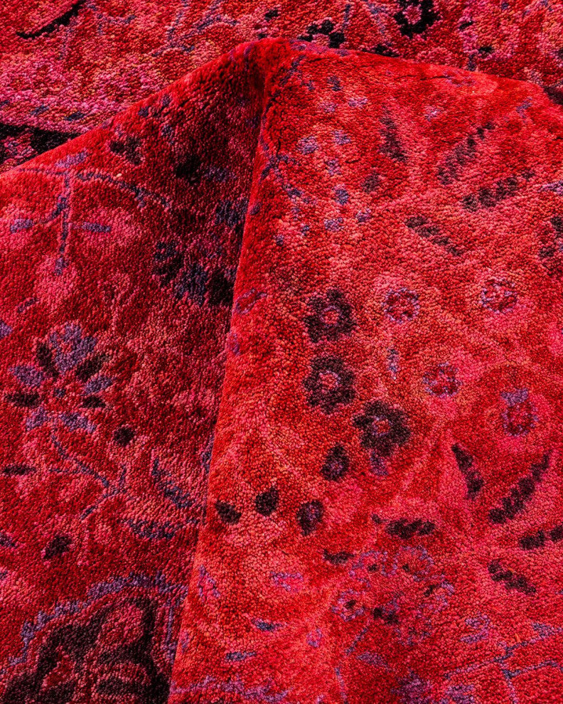 Overdyed, One-of-a-Kind Hand-Knotted Area Rug Pink, 5'1"x7'8"