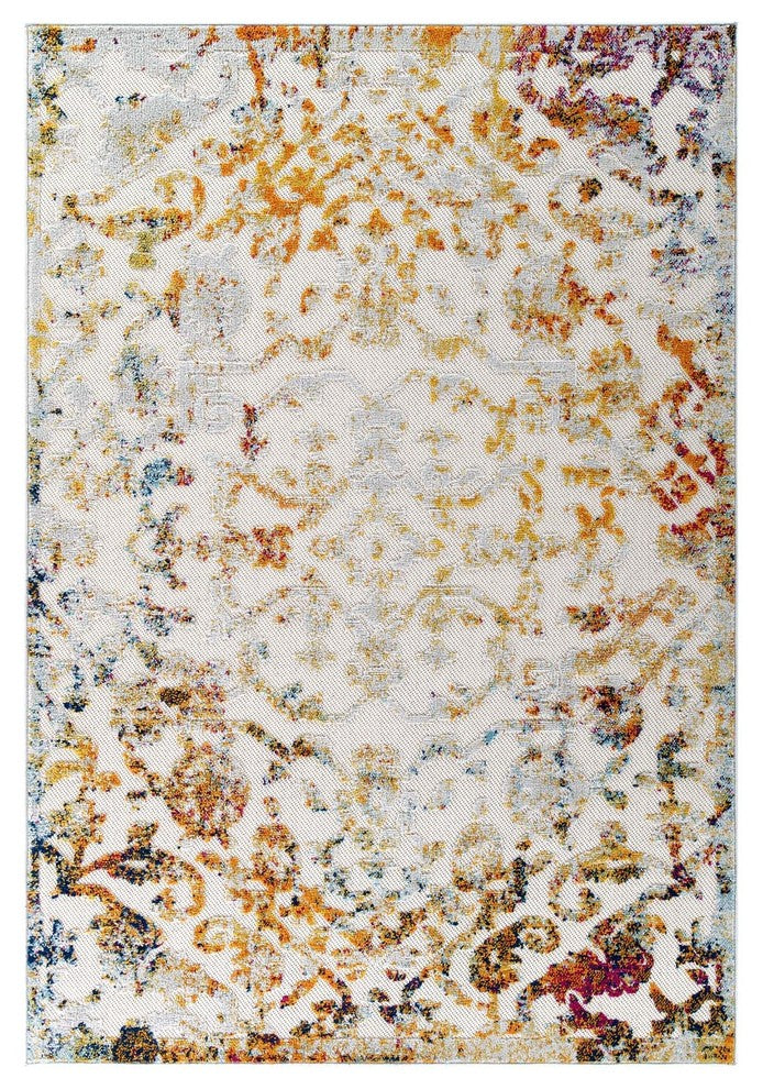 Reflect Primrose Ornate Floral Lattice 8x10 Indoor/Outdoor Area Rug