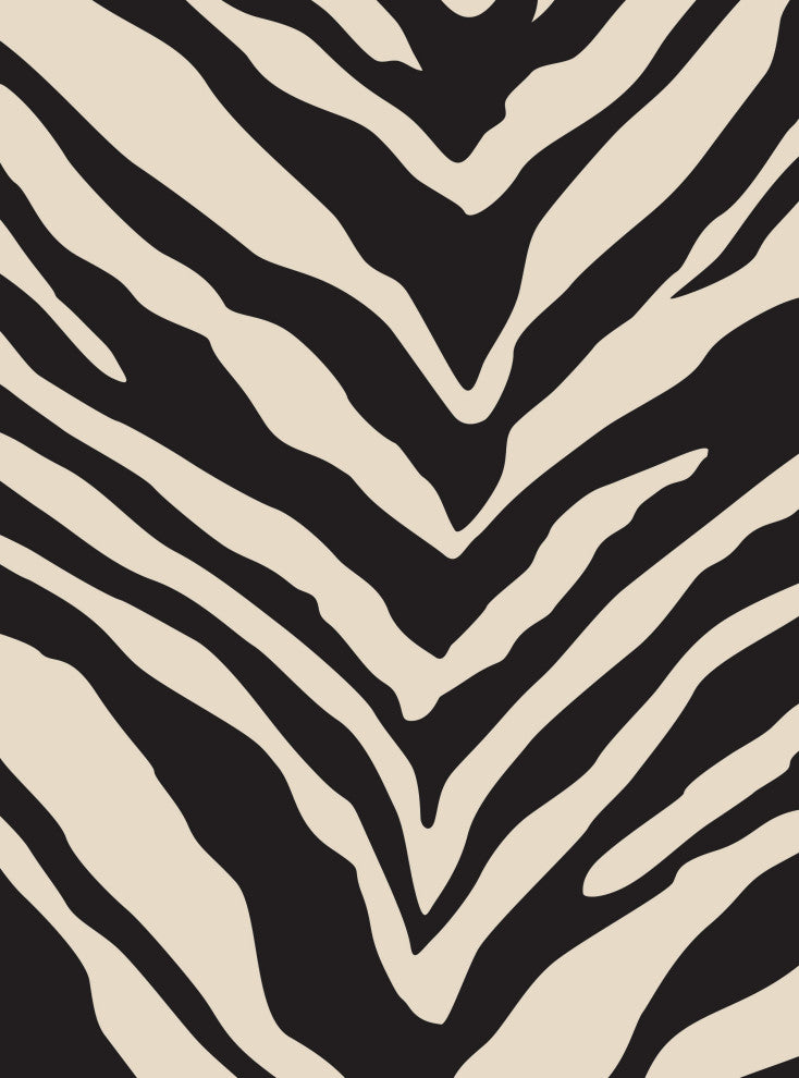 Zebra Print Peel and Stick Vinyl Wallpaper, Black, 24"w X 60"h
