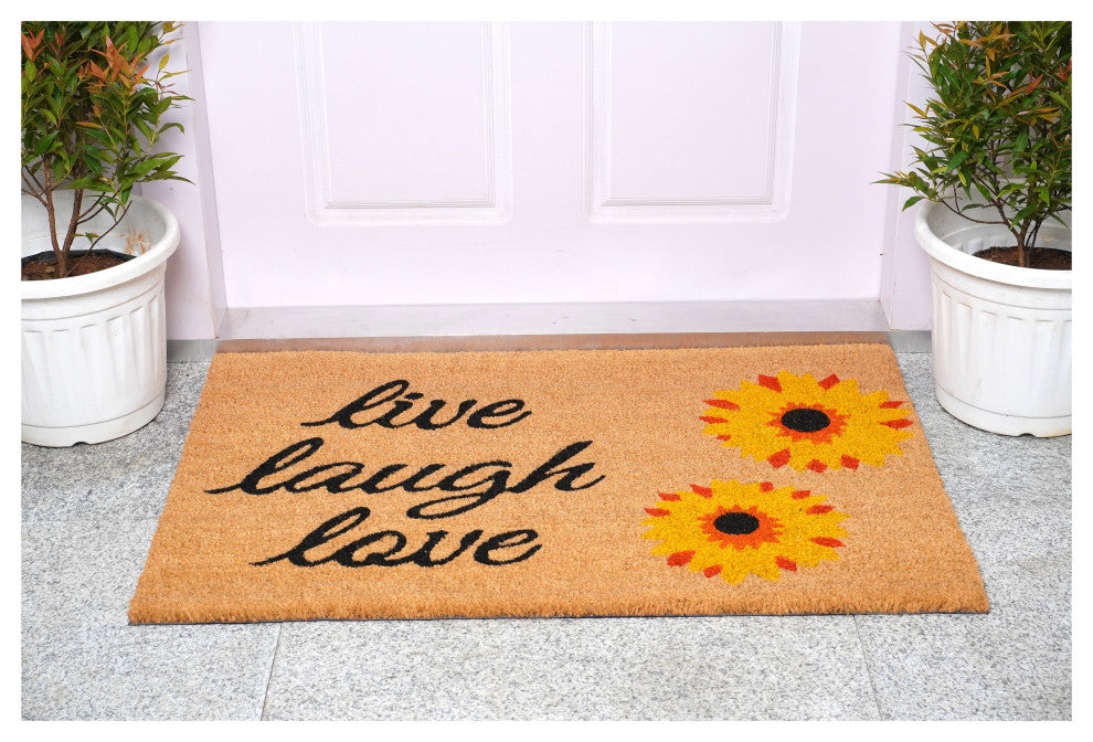 Sunflower Live Laugh Love Doormat, 24"x36"