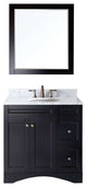 Elise 36" Single Bathroom Vanity, Espresso, Round Sink, Mirror Included