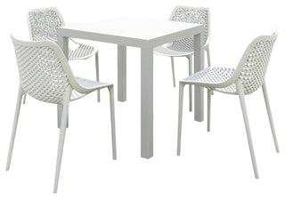 Air Square Dining Set With 4 Chairs White