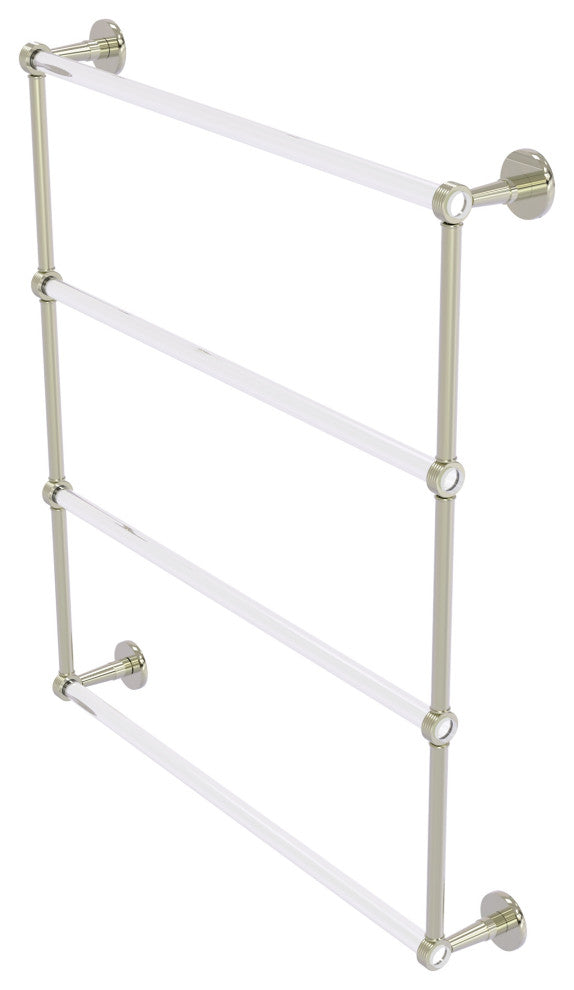 Clearview 4 Tier 30" Ladder Towel Bar with Groovy Accents, Polished Nickel