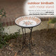 25"H Outdoor Decorative Mosaic Birdbath with Metal Stand, Tan/Beige