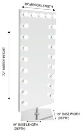 Hollywood Full Length Lighted Vanity Mirror with Dimmer Switch