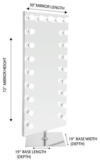 Hollywood Full Length Lighted Vanity Mirror with Dimmer Switch