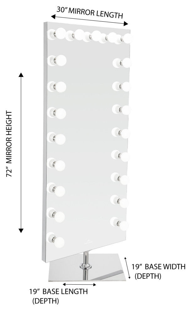 Hollywood Full Length Lighted Vanity Mirror with Dimmer Switch