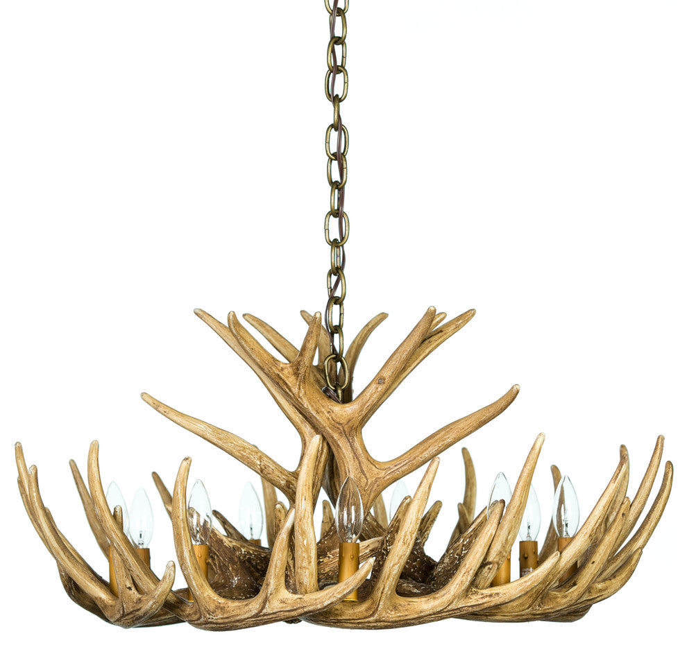 Whitetail Deer 12 Antler Cascade Chandelier