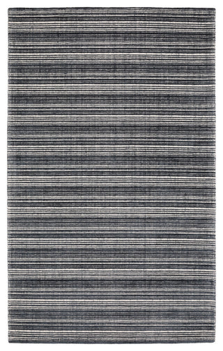 Cayden Textural Stripe Wool Blend Black/ Ivory Hand-tufted Rug 8' x 10'